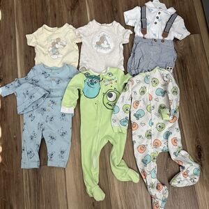 Disney Baby Clothes Lot | 6 Pieces | 3–6 Months | Mickey Stitch Monsters Inc